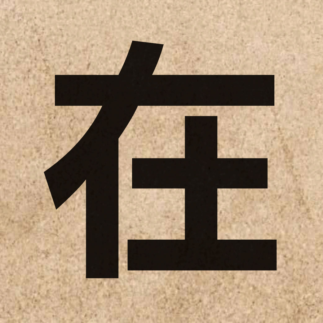 00004 Chinese character of 在 and pronounce zoi6