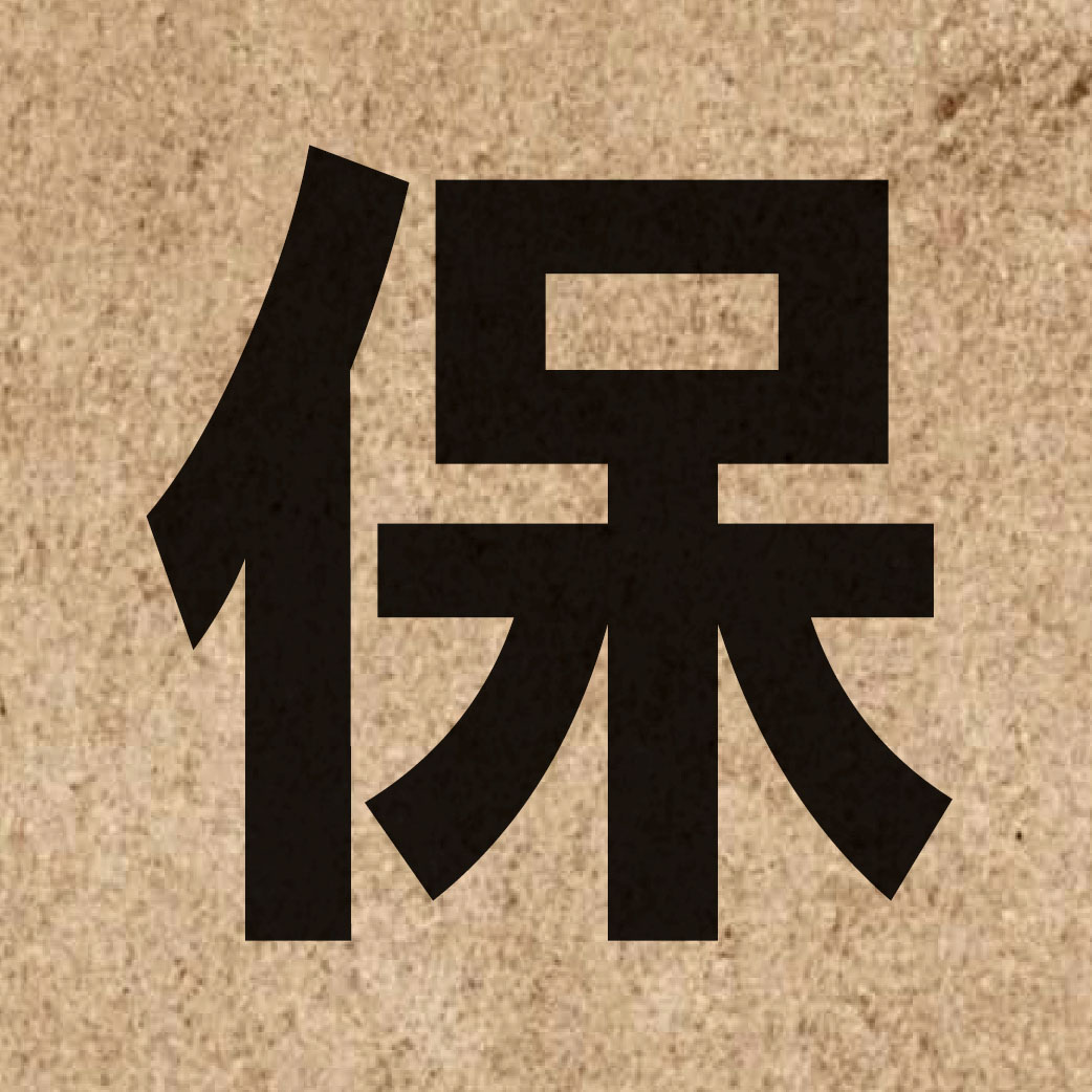00264 Chinese character of 保 and pronounce bou2
