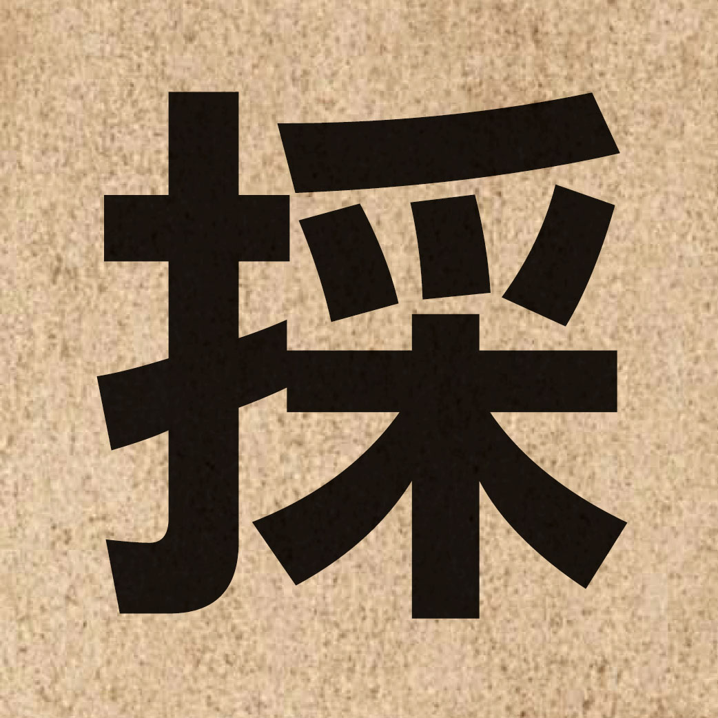 00351 Chinese character of 採 and pronounce coi2