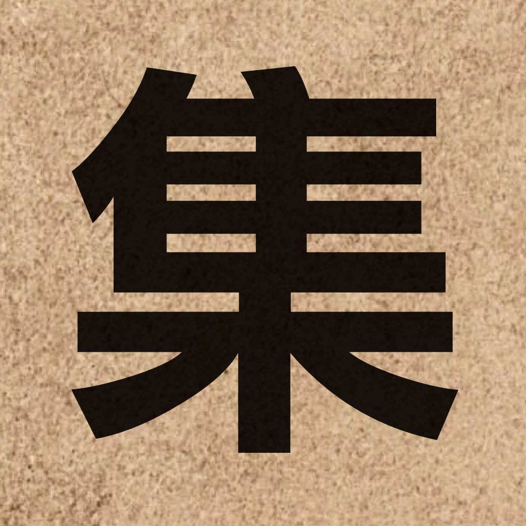 00357 Chinese character of 集 and pronounce zaap6