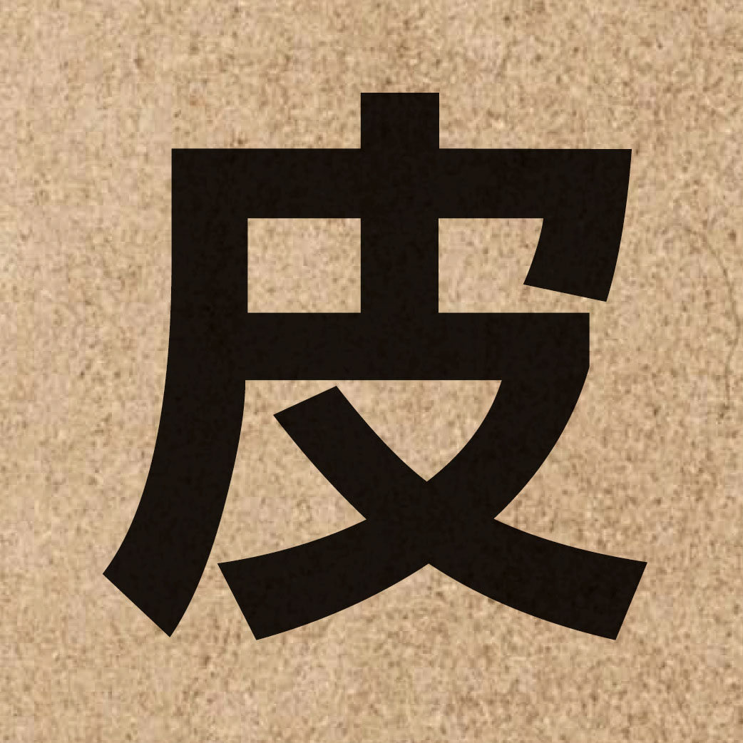 00733 Chinese character of 皮 and pronounce pei4