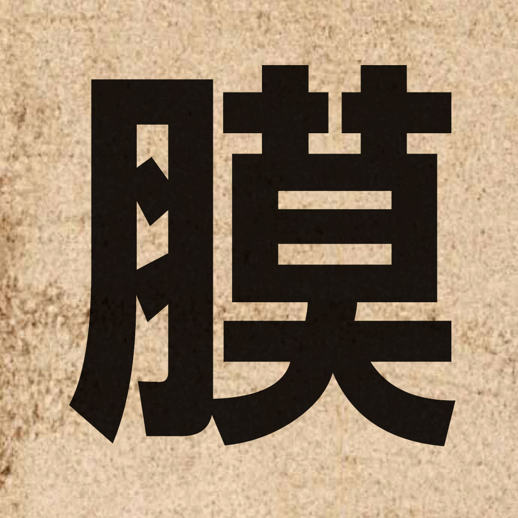 01381 Chinese character of 膜 and pronounce mok6