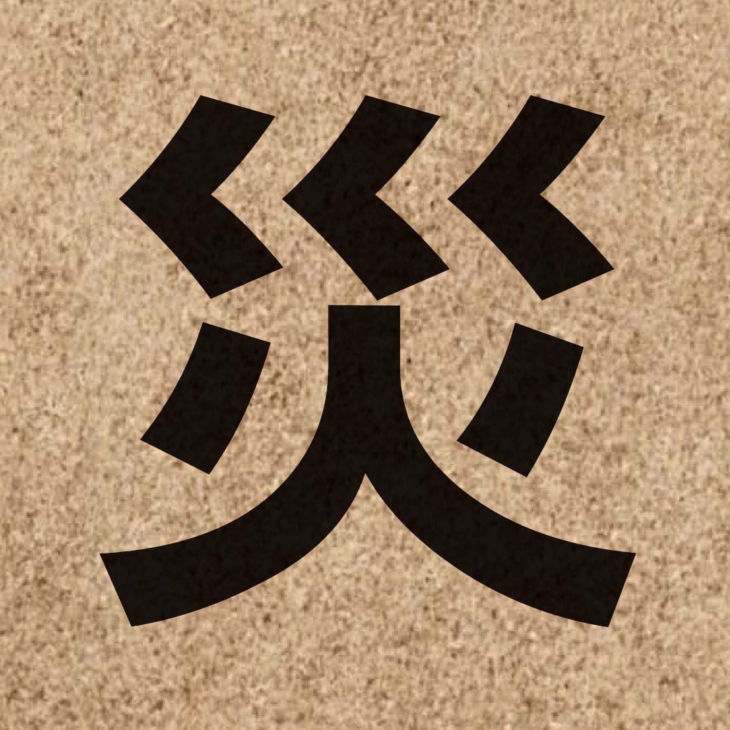 01446 Chinese character of 災 and pronounce zoi1