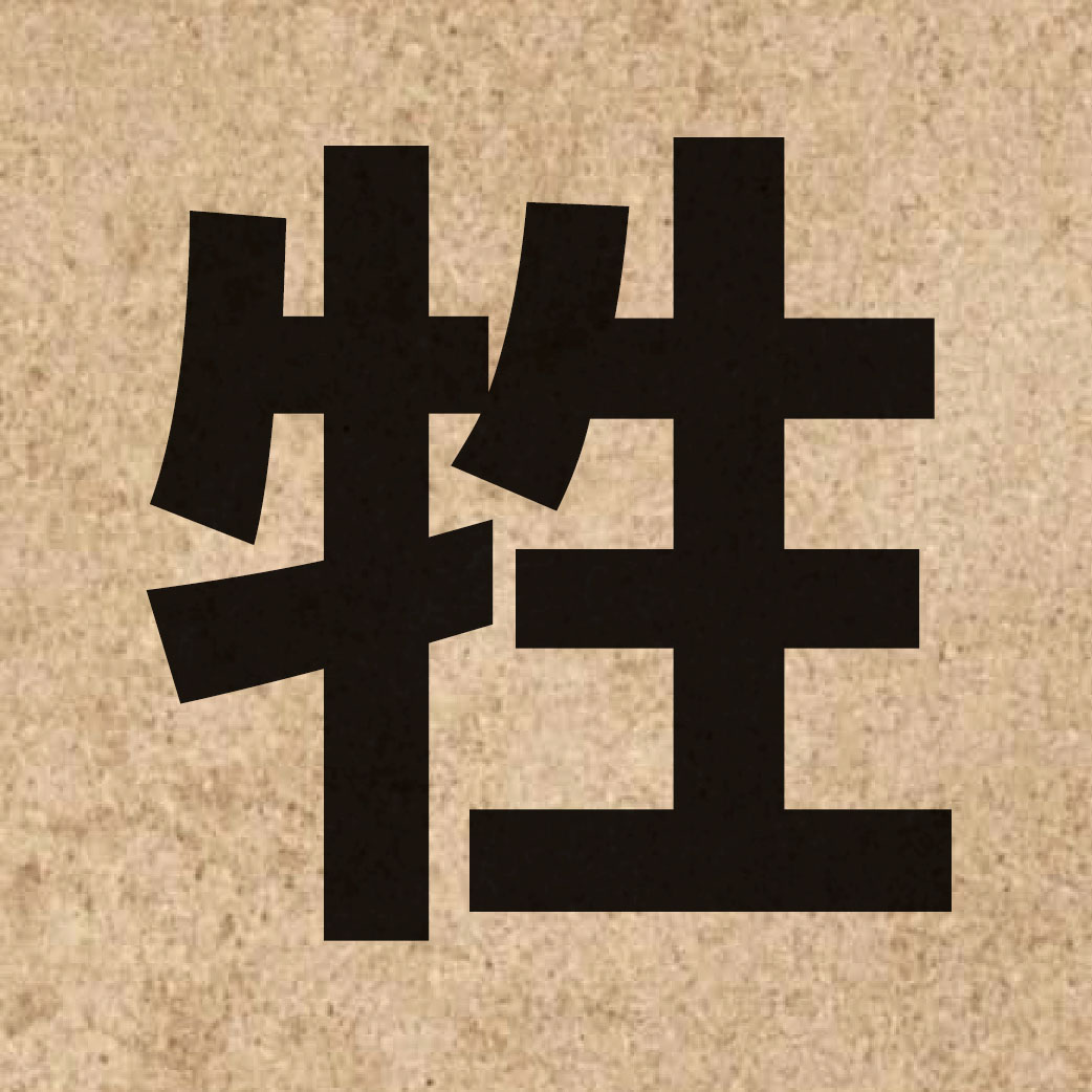 01632 Chinese character of 牲 and pronounce sang1