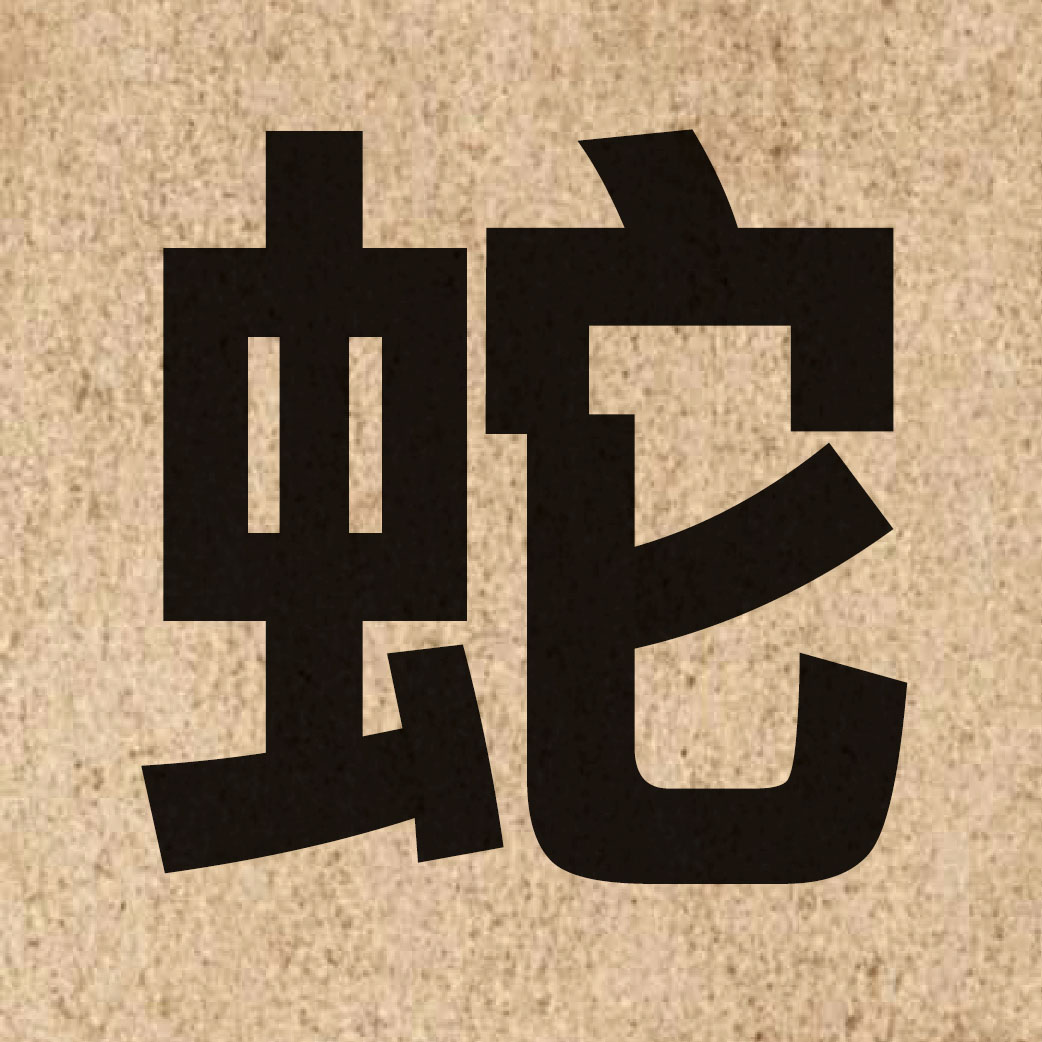 02551 Chinese character of 蛇 and pronounce se4