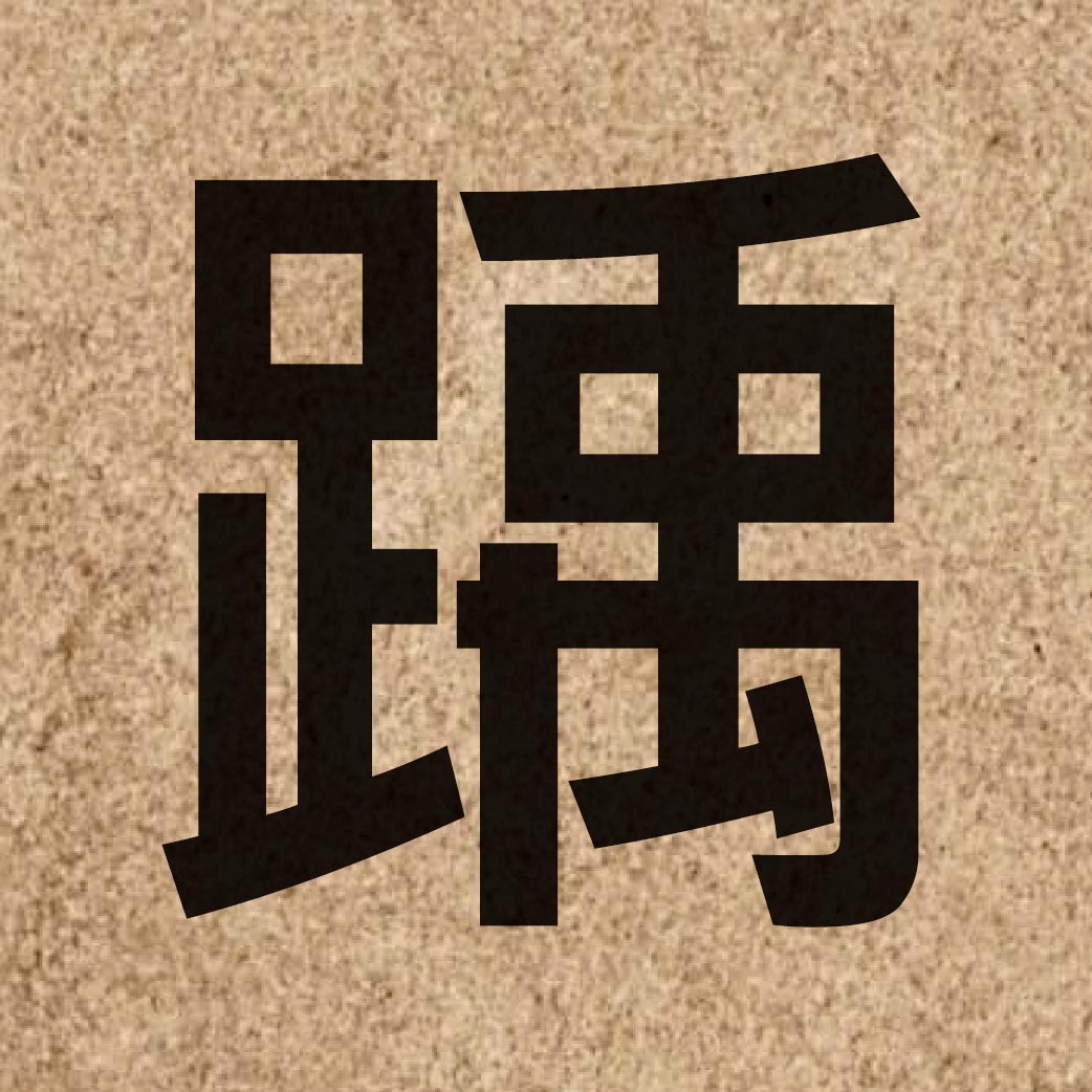 03535 Chinese character of 踽 and pronounce geoi2
