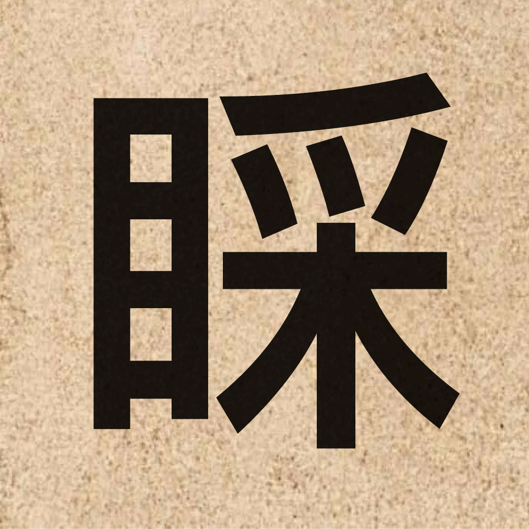 04091 Chinese character of 睬 and pronounce coi2