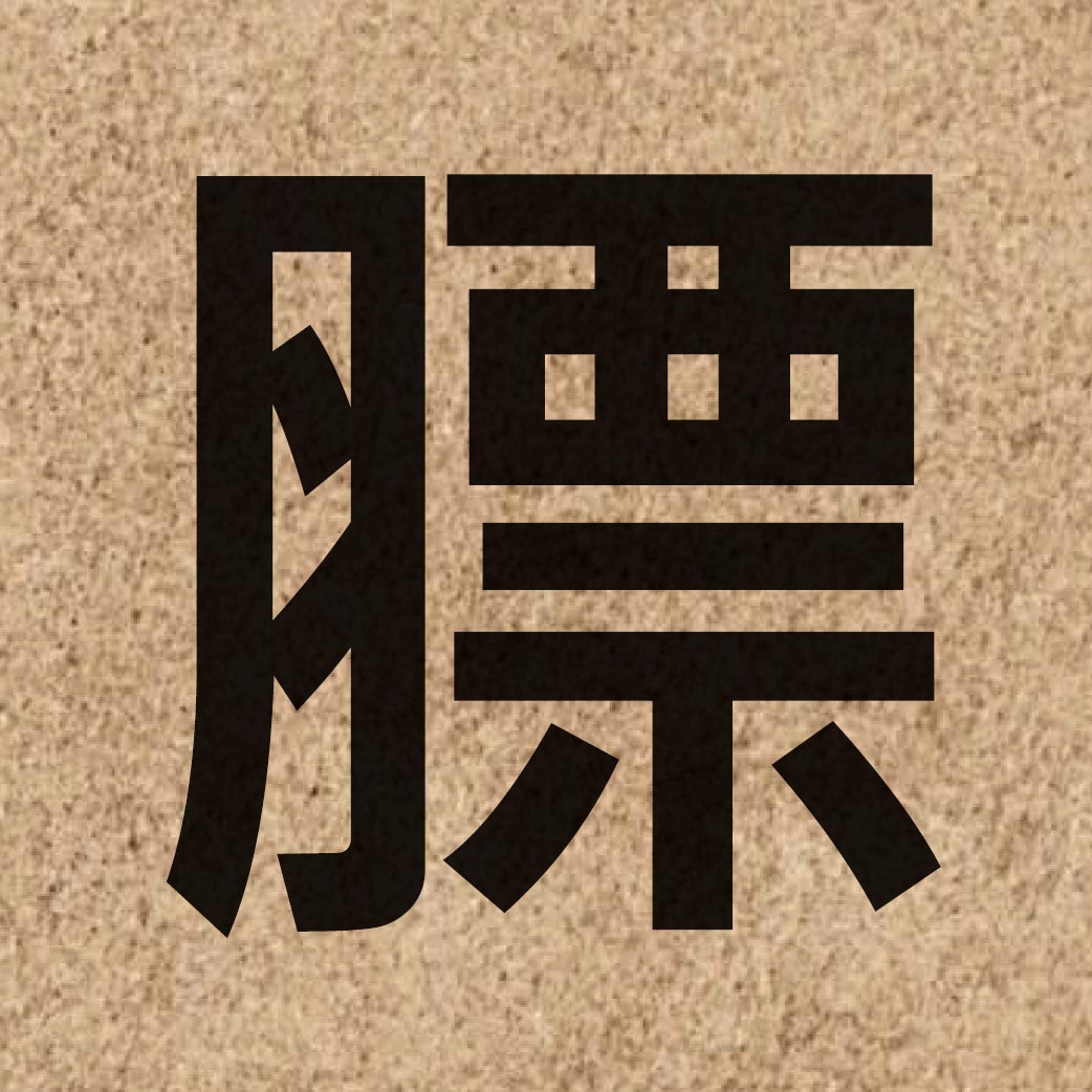 04337 Chinese character of 膘 and pronounce biu1